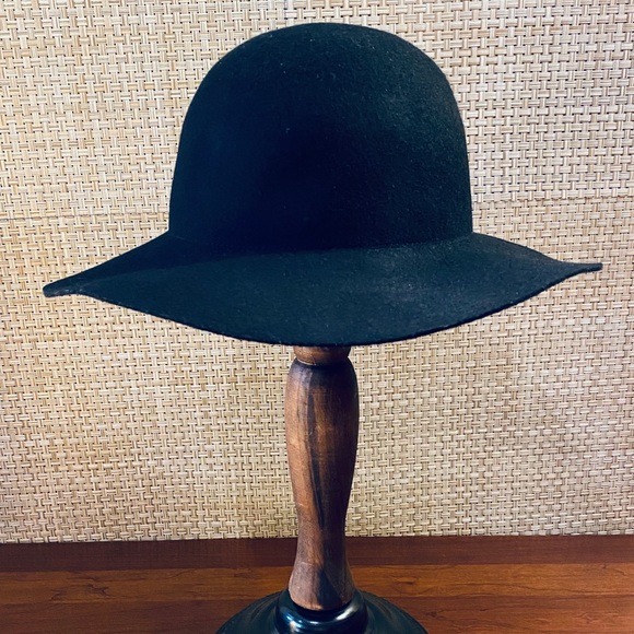 H&M Accessories - 🌟HP🌟H&M Boho Scarfed Black Wool Floppy Hat…